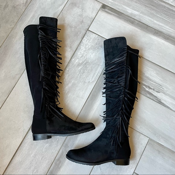 Marc Fisher Myndee Suede over the knee leather fringe Boot EUC - Picture 5 of 15